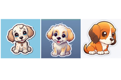 50 Puppy Sticker Ideas Illustration Logo Design Collection Product Image 10