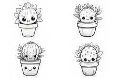 36 Kawaii Cactus Sticker Colour Book Illustration Cartoon Product Image 10