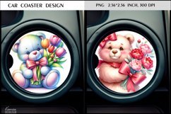 Teddy Bear|Flower Animal Car Coaster Design Product Image 1