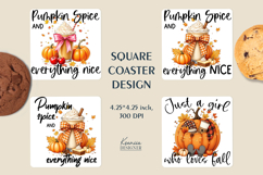 Fall Square Coaster|Cherry |Pumpkin Autumn Cozy Sublimation Product Image 1