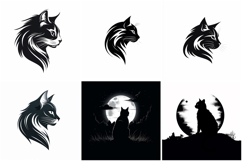 80 Kitten Cat Logo Sticker Illustrations Designs JPG Product Image 10