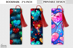 Stained Glass Hearts| Valentines Day Printable Bookmark Product Image 1