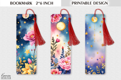 Mystic Tarot Design| Celestial and Cosmic Printable Bookmark Product Image 1