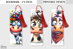 Funny Cartoon Cow| Farm Animal Printable Bookmark Product Image 1