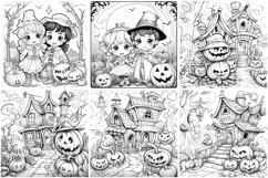 70 Halloween Color Pages Coloring Book JPG Spooky House Kid Product Image 10