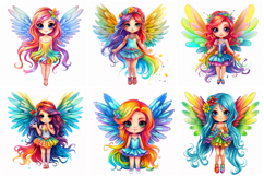 50 Rainbow Fairy Fairies Girls Illustrations Sticker JPG Product Image 10