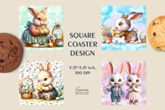 Cute Easter Bunny| Happy Easter Square Coaster Product Image 1