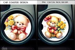 Teddy Bear|Flower Animal Car Coaster Design Product Image 1
