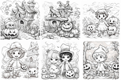 70 Halloween Color Pages Coloring Book JPG Spooky House Kid Product Image 11