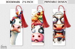 Funny Cartoon Cow| Farm Animal Printable Bookmark Product Image 1