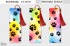 Funny Watercolor Puppy Paw| Cute Kids Printable Bookmark Product Image 1