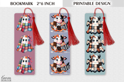 Printable Patchwork Ghost Bookmark Design - Cute Halloween Product Image 1