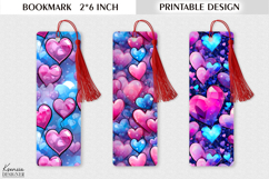 Stained Glass Hearts| Valentines Day Printable Bookmark Product Image 1