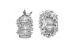 32 Vintage Bird Birdcage Illustration Logo Decoration Design Product Image 8
