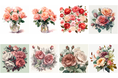 100 Vintage Roses Illustration Wedding Flowers Collection Product Image 4