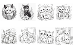 100 Coloring Pages of Cats Book Illustrations JPG Product Image 12