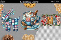 Patchwork Christmas Clipart|Quilted Christmas Design Product Image 1