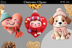 Cozy Christmas Felted Clipart Collection|Winter Knitted Art Product Image 1