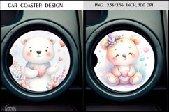 Cartoon Bear|Cute Animal Car Coaster Design Product Image 1