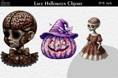 Gothic Lace Halloween Elements | Creepy Cute Clipart Bundle Product Image 14