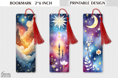 Mystic Tarot Design| Celestial and Cosmic Printable Bookmark Product Image 1