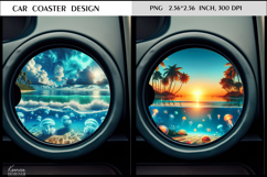 Ocean |Beach |Sunset | Summer Vibes Car Coaster Design Product Image 1