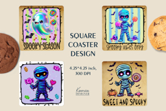 Spooky Season Square Coaster|Iridescent Halloween Ghost Product Image 1
