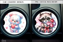 Bear and Raccoon|Cute Animal Car Coaster Design Product Image 1
