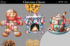 Patchwork Christmas Clipart|Quilted Christmas Design Product Image 1
