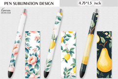 Pear and Wild Flower Pen Sublimation| Vintage Floral Design Product Image 1