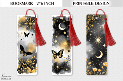 Golden Celestial Printable Bookmark |Butterfly Tarot Design Product Image 1