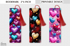 Glitter Stained Glass |Valentines Day Printable Bookmarks Product Image 1