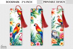 Funny Watercolor Tropical Design|Summer Printable Bookmark Product Image 1