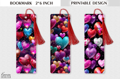 Glitter Stained Glass |Valentines Day Printable Bookmarks Product Image 1