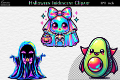 Neon Halloween Clipart|Cute Funny Characters|Vampire|Ghost Product Image 1