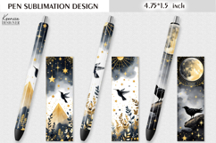 Vintage Magic and Celestial|Black Bird Pen Design Product Image 1
