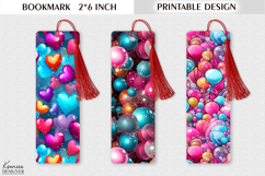 Glitter Stained Glass |Valentines Day Printable Bookmarks Product Image 1