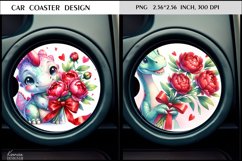 Red Flower Dinosaur|Cute Animal Car Coaster Design Product Image 1