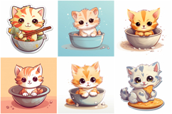 100 Kitten Cat Sticker Illustrations Designs JPG Product Image 17