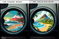 Ocean |Beach |Sunset | Summer Vibes Car Coaster Design Product Image 1