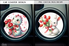 Red Flower Dinosaur|Cute Animal Car Coaster Design Product Image 1