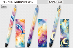 Colorful Magic and Celestial |Dolphin|Space Pen Design Product Image 1