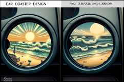 Ocean |Beach |Sunset | Summer Vibes Car Coaster Design Product Image 1
