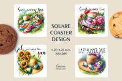 Straw Hat |Summer Quotes Square Coaster Sublimation Product Image 1