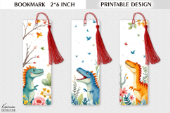 Funny Dinosaur in the Forest | Summer Printable Bookmark Product Image 1
