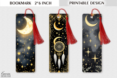 Golden Celestial Printable Bookmark |Dream Catcher Bookmark Product Image 1
