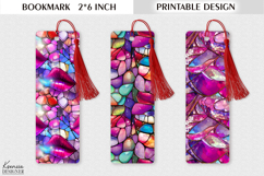 Glitter Stained Glass |Valentines Day Printable Bookmarks Product Image 1