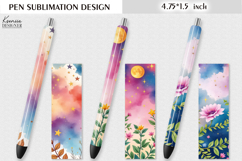 Colorful Magic and Celestial |Pink Flowers|Space Pen Design Product Image 1