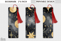 Golden Celestial Printable Bookmark |Gold Stars Bookmark Product Image 1