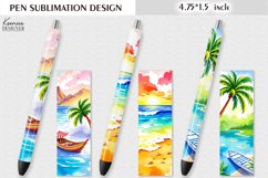 Summer Tropical Ocean |Watercolor Summer Pen Wraps Product Image 1